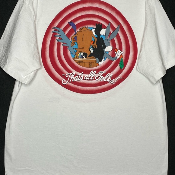 1989' LOONEY TUNES THAT’S ALL FOLKS DOUBLE SIDED GRAPHIC VINTAGE T-SHIRT - Picture 4 of 6